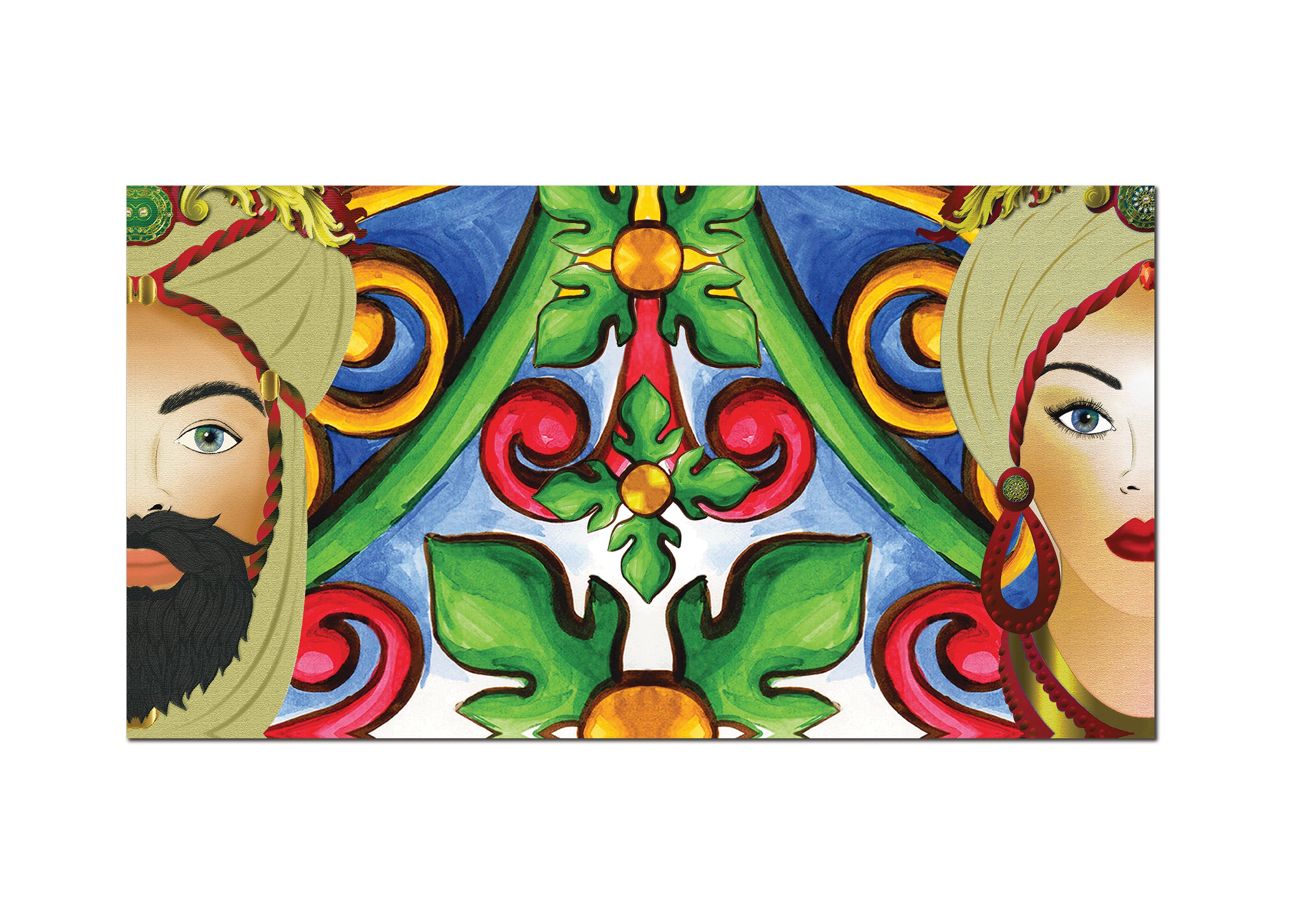 Quadro Su Tela, Testa Di Moro Donna, Oro Su Sfondo Nero. Fine Art Made In Sicily Quadro Su Tela, Testa Di Moro Donna, Oro Su Sfondo Nero. Fine Art Made In Sicily