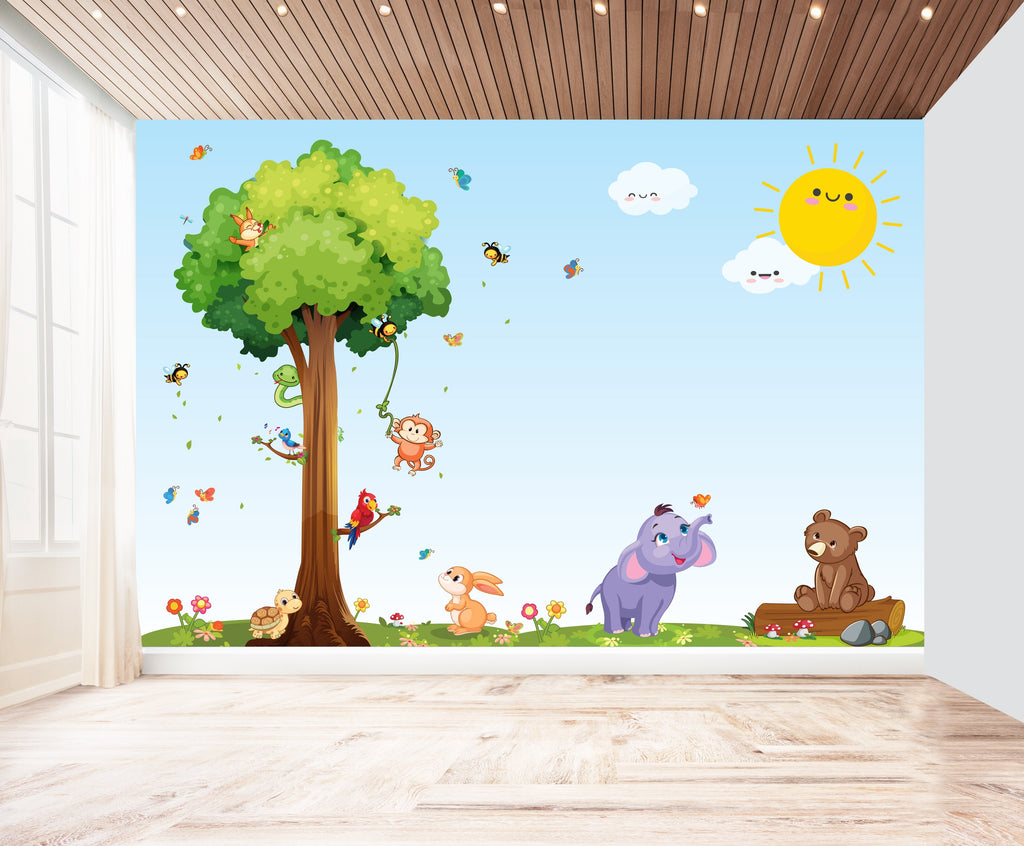 Carta da parati "Baby animals". Colorful design for babies. - G Factory Design di Gaipa Dario - P.Iva 03547280838