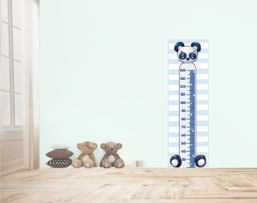 Metro da parete adesivo per bambini. Panda Babyboy L 50 x 157 H cm. Decorazioni cameretta, accessori infanzia. High quality design. - G Factory Design di Gaipa Dario - P.Iva 03547280838