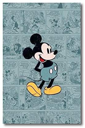 Quadro su tela, 30 x 45 cm. Topolino vintage fumetti. Disney Mickey Mouse design. - G Factory Design di Gaipa Dario - P.Iva 03547280838