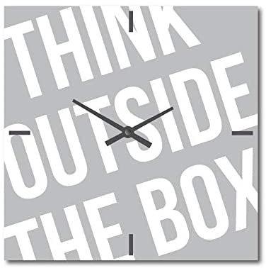 Orologio da Parete grigio, design moderno, 50 x 50 cm. "Think outside the box" - G Factory Design di Gaipa Dario - P.Iva 03547280838