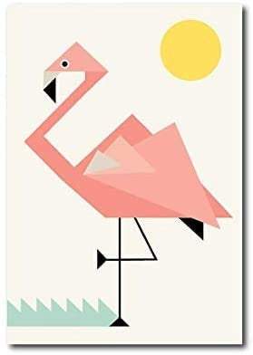 Quadro su tela, 60 x 90 cm. Fenicottero Geometrico. Pink flamingo. Bold colors design. - G Factory Design di Gaipa Dario - P.Iva 03547280838