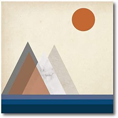 Quadro su tela, "Minimal Sunset" 80 x 80 cm. Stile Geometrico Astratto Vintage. - G Factory Design di Gaipa Dario - P.Iva 03547280838