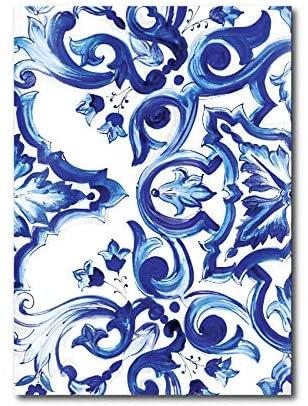 Quadro su tela,50 x 70 cm. "Fiori blu stilizzati". Sicilian art design. - G Factory Design di Gaipa Dario - P.Iva 03547280838