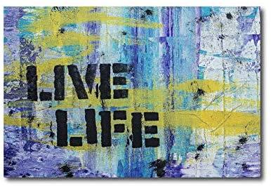 Quadro su tela 80 x 50 cm. "Live life" Street art stencil design. - G Factory Design di Gaipa Dario - P.Iva 03547280838