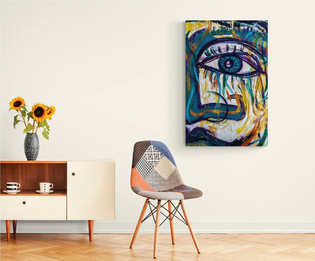 Quadro su tela 60 x 90 cm. Eye you. Arte astratta. Colorful design. –